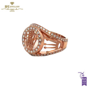 Rolex Design Round Cut Diamond Mens Ring Rose Gold - 0.67ct-14798
