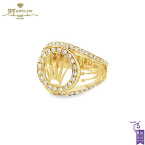 Rolex Design Round Cut Diamond Mens Ring Yellow Gold - 0.67ct-14791