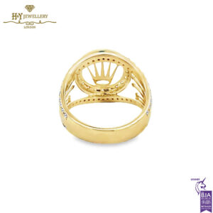 Rolex Design Round Cut Diamond Mens Ring Yellow Gold - 0.67ct-14800