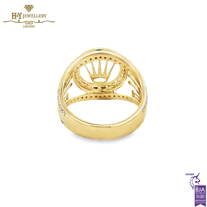 Rolex Design Round Cut Diamond Mens Ring Yellow Gold - 0.67ct-14800