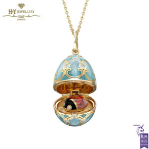 Fabergé Heritage Yellow Gold Diamond & Turquoise Guilloché Enamel Ladybird Surprise Locket-0