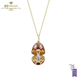 Heritage Yellow Gold, White Gold & Diamond Red Guilloché Enamel Year Of The Rabbit Surprise Locket-14816