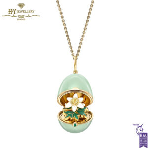 Fabergé Essence Yellow Gold, Yellow Sapphire & Emerald Anemone Surprise Locket With Green Lacquer-14830