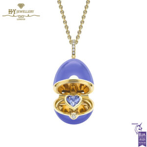 Fabergé Essence Yellow Gold, Diamond & Blue Sapphire Heart Surprise Locket with Lavender UV Enamel-0