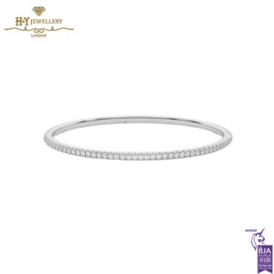 Pave Diamond Bangle White Gold - 0.40ct-0