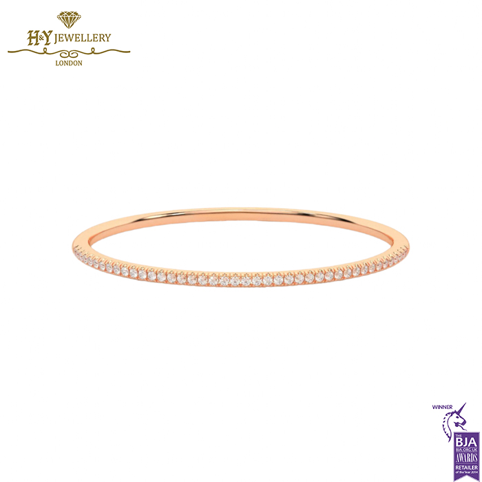 Pave Diamond Bangle Rose Gold - 0.40ct-0
