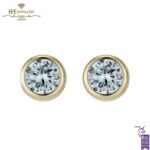 Solitare Diamond Stud Earrings Yellow Gold - 0.59ct-0
