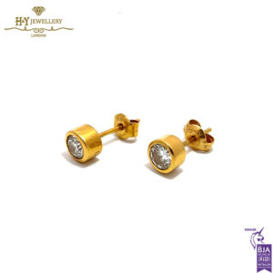 Solitare Diamond Stud Earrings Yellow Gold - 0.59ct-17139