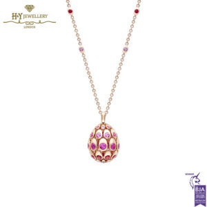 Cosmic Curve Rose Gold Ruby and Pink Sapphire Egg Pendant-0