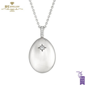 Fabergé Essence White Gold I Love You Egg Pendant-16261