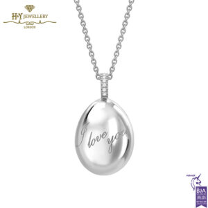 Fabergé Essence White Gold I Love You Egg Pendant-0