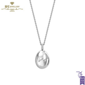 Fabergé Essence White Gold I Love You Egg Pendant-14927