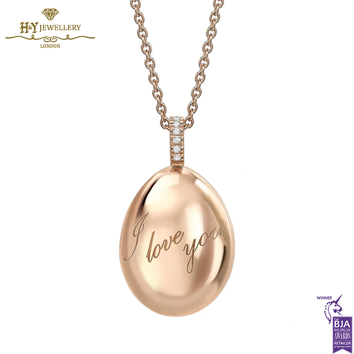 Fabergé Essence Rose Gold I Love You Egg Pendant-0