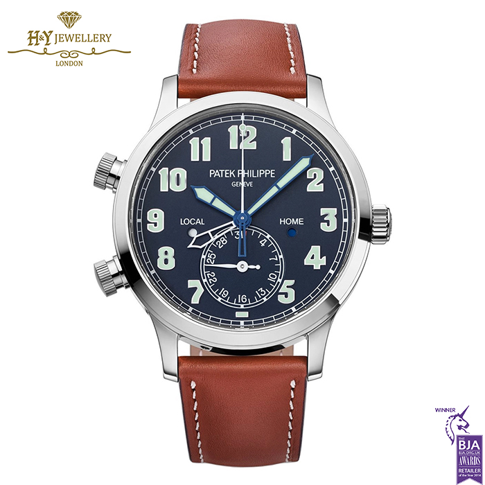 Patek Philippe Complications Calatrava Pilot Time White Gold {DISCONTINUED} - ref 5524G-001-0