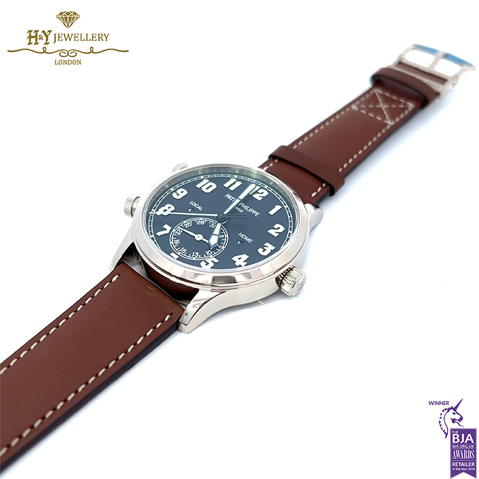 Patek Philippe Complications Calatrava Pilot Time White Gold {DISCONTINUED} - ref 5524G-001-15236