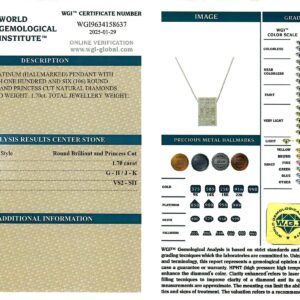 White Gold Round Brilliant & Princess Cut Pendant - 1.70ct-16488
