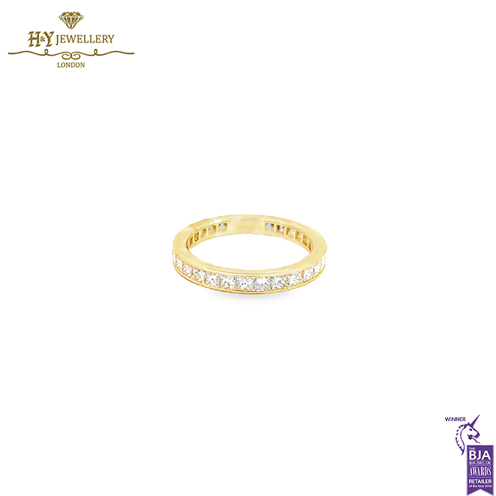 Yellow Gold Princess Cut Eternity Ring - 2.34ct-0