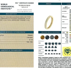 Yellow Gold Princess Cut Eternity Ring - 2.34ct-16448