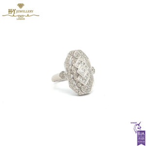 White Gold Round Brilliant & Princess Cut Ring - 0.47ct-16508