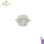 White Gold Brilliant Cut & Princess Cut Ring - 0.75ct-0