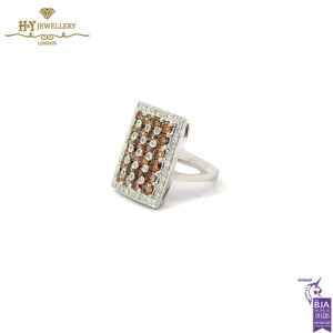 White Gold Brilliant Cut Diamond with Fancy Brown Diamonds - 2.45ct-16500