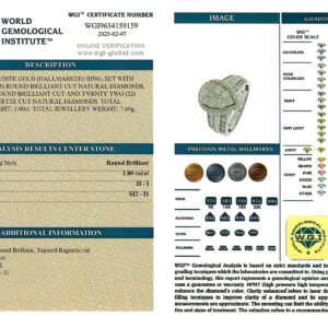 White Gold Brilliant Cut Diamond & Tapered Baguette Cut Diamond Ring - 2.00ct-16482