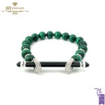 Ananya Chakra Bead Wristwear White Gold Black Onyx & Diamond & Malachite - 1.23ct-0