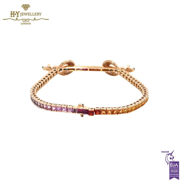 Ananya Chakra Tennis Wristwear Rose Gold, Sapphire, Diamond & Crystal - 0.85ct-16592