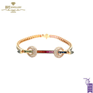 Ananya Chakra Tennis Wristwear Rose Gold, Sapphire, Diamond & Crystal - 0.85ct-0