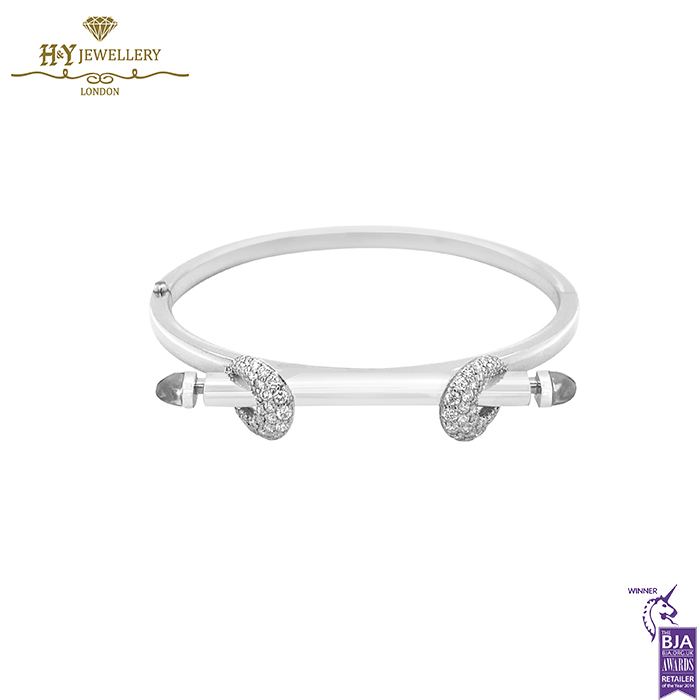 Ananya Chakra Icon Plain Wristwear White Gold , Crystal Quartz & Diamond - 1.10ct-0