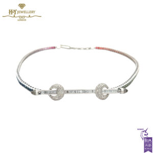 Ananya Chakra Tennis Necklace White Gold, Sapphire, Crystal Quartz & Diamond - 1.86ct-0