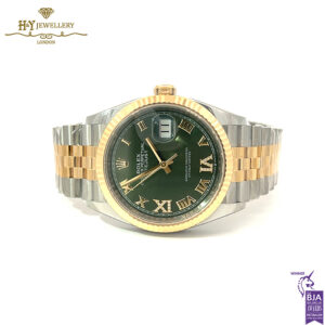 Rolex Datejust Oyster Steel & Yellow Gold Olive Green Dial - ref 126233-17112