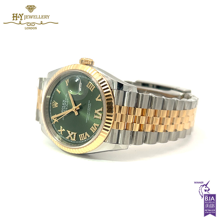 Rolex Datejust Oyster Steel & Yellow Gold Olive Green Dial - ref 126233-17113