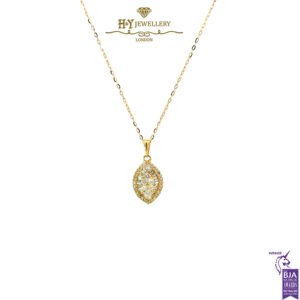 Yellow Gold Pendant with Mix cut Diamond 0.50ct-0