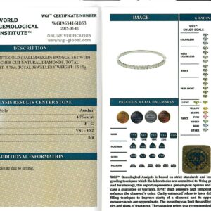 White Gold Asscher Cut Diamond Bangle - 4.75ct-17203