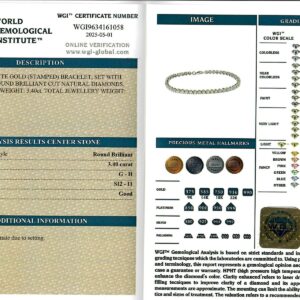 White Gold Round Brilliant Cut Diamond Bracelet - 3.40ct-17223