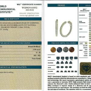 White Gold Brilliant Cut Diamond Earrings - 2.50ct-17218