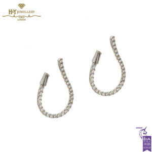 White Gold Brilliant Cut Diamond Earrings - 0.75ct-16856