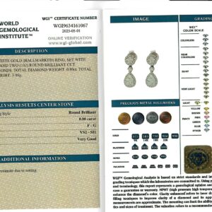 White Gold Brilliant Cut Diamond Earrings - 0.80ct-17220