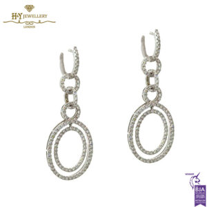 White Gold Brilliant Cut Diamond Earrings - 2.48ct-16877
