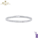 White Gold Emerald Cut Diamond Tennis Bracelet - 6.83ct-0
