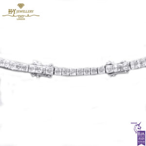 White Gold Asscher Cut Diamond Tennis Necklace - 25.74ct -16837