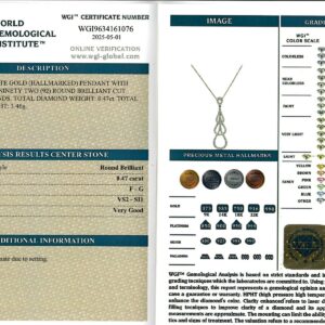 White Gold Round Brilliant Cut Diamond Pendant - 0.47ct-17205