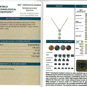 White Gold Round Brilliant Cut Diamond Pendant - 1.20ct-17206