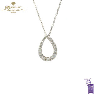 White Gold Round Brilliant Cut Diamond Pendant - 0.70ct-0