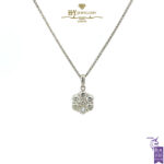 White Gold Round Brilliant Cut Diamond Pendant - 1.09ct-0