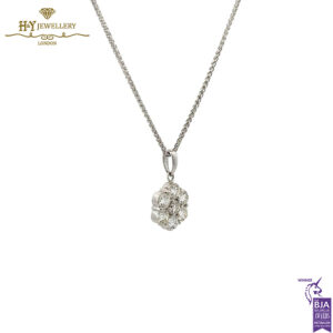 White Gold Round Brilliant Cut Diamond Pendant - 1.09ct-16798
