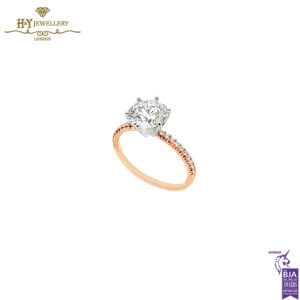 Rose Gold Round Cut Diamond Ring - 2.02ct-16881