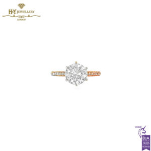 Rose Gold Round Cut Diamond Ring - 2.02ct-0