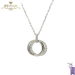 White Gold Round Brilliant Cut Diamond Pendant - 1.07ct-0